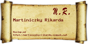 Martiniczky Rikarda névjegykártya